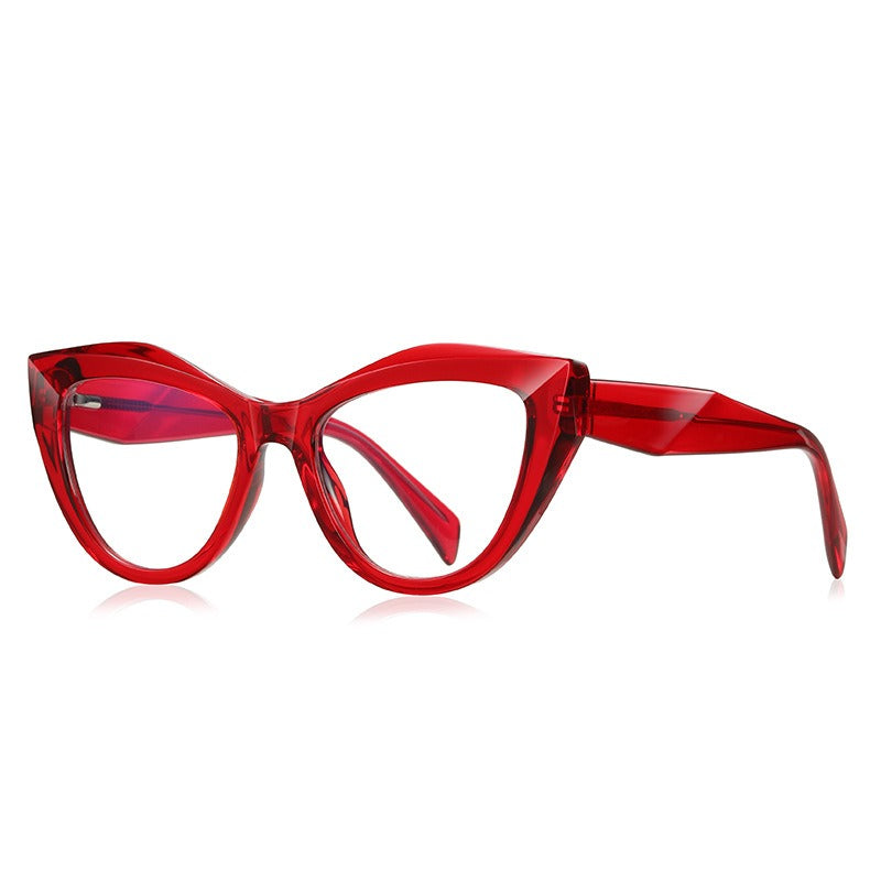 Cat's Eye Anti-Blue Light Glasses Large Frame Irregular Women's Optical Frame