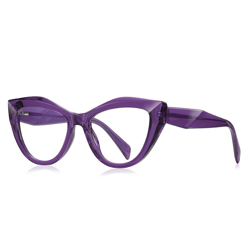 Cat's Eye Anti-Blue Light Glasses Large Frame Irregular Women's Optical Frame