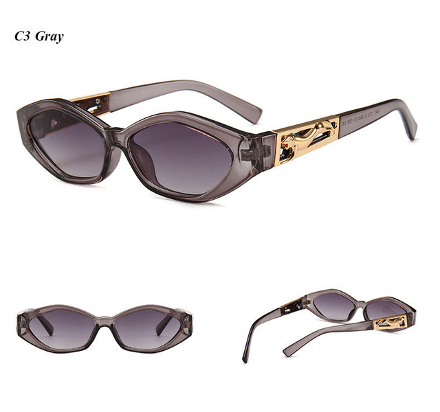 mimiyou Retro Cat Eye Sunglasses Women Golden Leopard Sun Glasses Lady Vintage Fashion Glasses Shades Brand Design Design Oculos